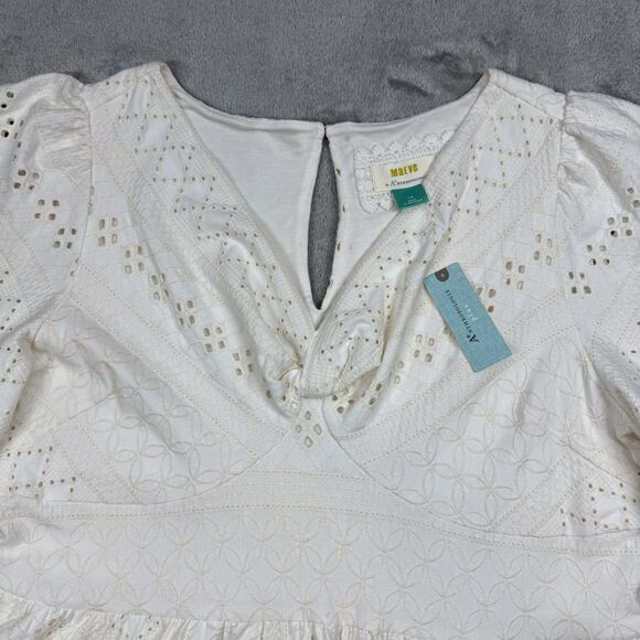 Maeve Anthropologie Rochelle Eyelet Maxi Dress Women’s 1X Boho Cottage Wedding - Picture 10 of 16